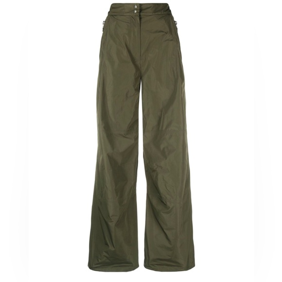 NWT [Moncler] Flared Logo High Waisted Green Trousers Women’s Sz EU 44, US 10/12 - Picture 5 of 16